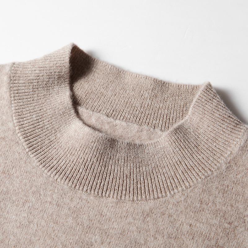 100% Pure Wool Autumn and Winter Men's Medium Neck Wool with Medium Thickness Merino Sweater