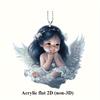 Angel Wings Acrylic Pendant - Versatile 2D Decoration for Car Mirrors, Bags and Key Chains - Perfect Couple Gifts and Holiday Accessories