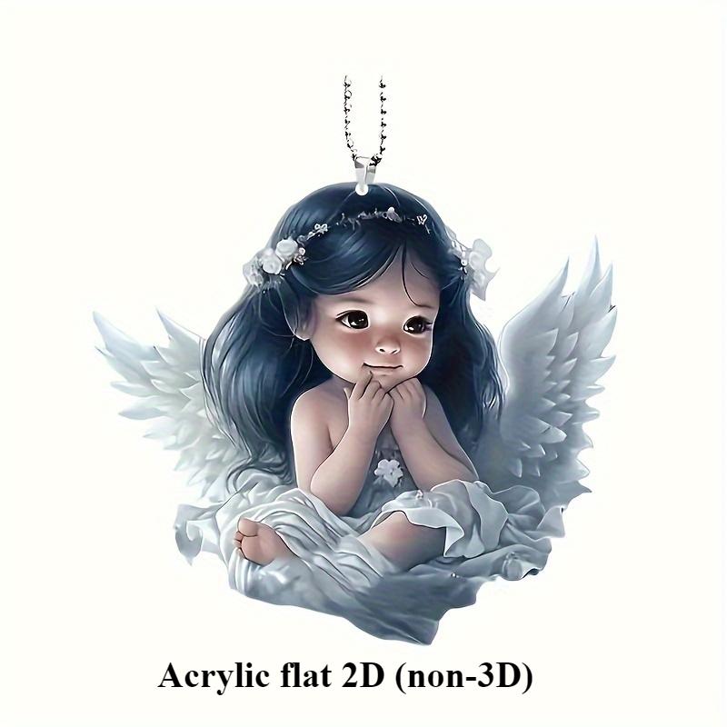 Angel Wings Acrylic Pendant - Versatile 2D Decoration for Car Mirrors, Bags and Key Chains - Perfect Couple Gifts and Holiday Accessories