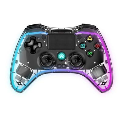 P05 Transparent Wireless Controller for Nintendo Switch, PS4 Game Consoles Portable Gamepad with RGB Lights Cordless Bluetooth Handle