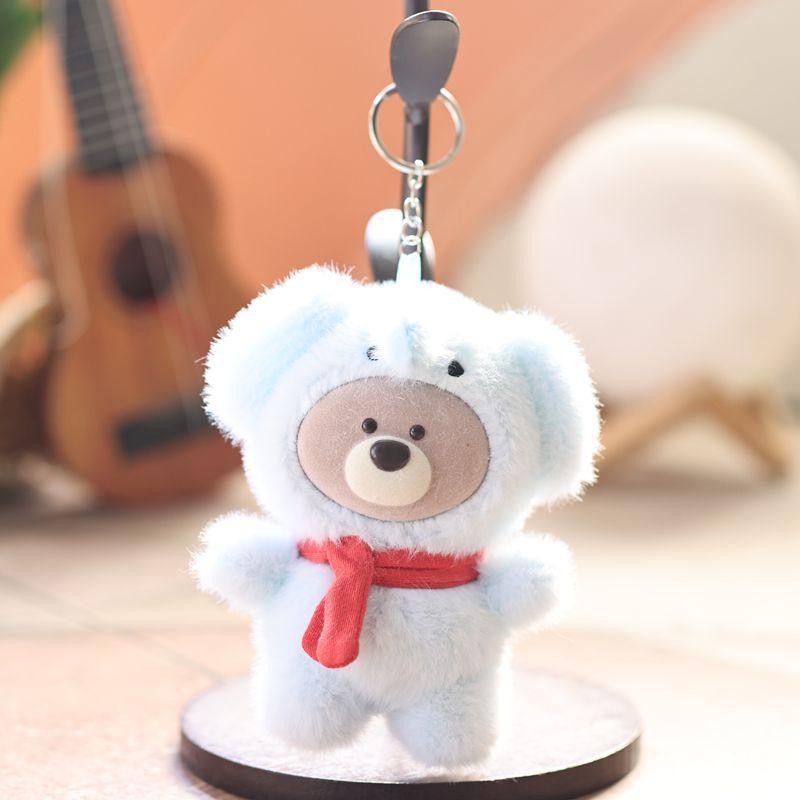 1Pcs Trendy Keychain Bear And Friends In The Forest Series Pendant Vinyl Face Bear Doll Plush Toy Kids Gift