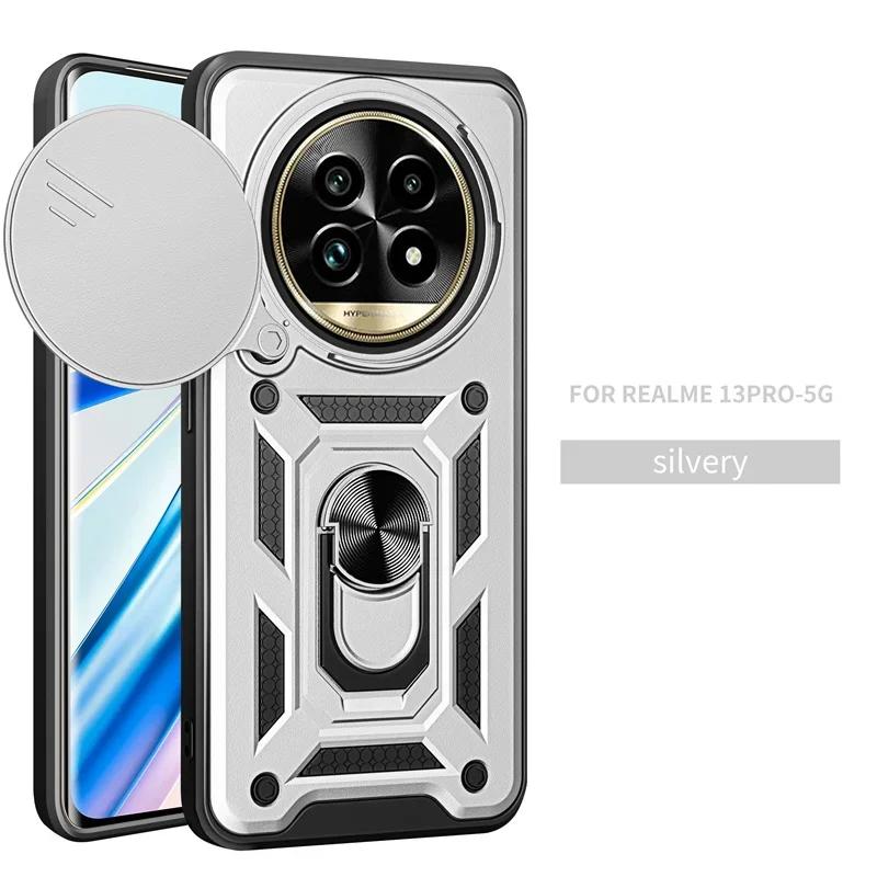 For Realme 13 Plus 5G Case Armor Shockproof Back Cover for Oppo Realme13+ 5G 13 Pro Plus Reno12Fs Magnetic Ring Holder Stand Cover