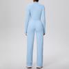 New Cross-border Solid Color Zip Jacket & Wide Leg Yoga Suit - Two-piece Fitness Set