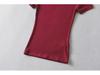 YPFF Summer Women's Solid Color Elastic Thread Basic Short-Sleeve Round Neck Top