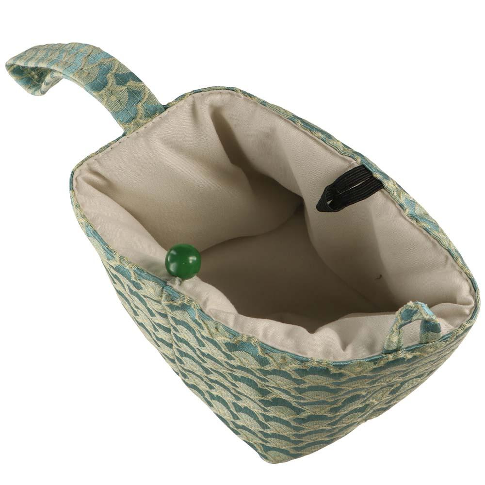 Breakage-proof Teacup Drawstring Cloth Pouch Print Embroidered Handbag Teaware Storage Bag  Purse