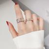 Unisex Hong Kong Style Simple Square Diamond Ring - Fashionable Index or Middle Finger Accessory for Students