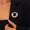Ingemark Trendy Simple Irregular Gold Color Geometry Brooches for Women Men Retro Metal Suit Shirt Collar Lapel Pin Accessories