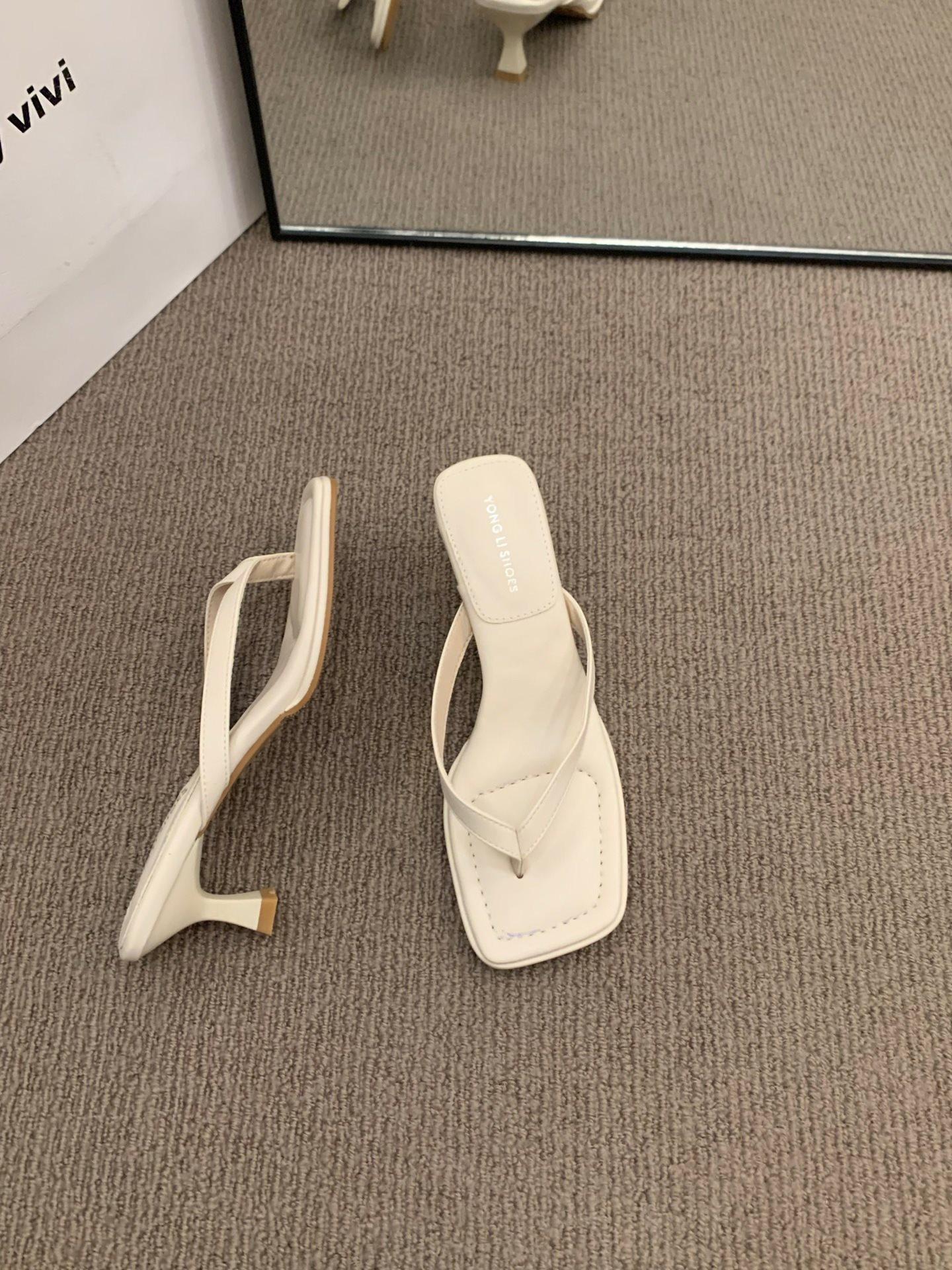 

Sandals simple shoes outer wear clip high heels sandals clip feet flip-flops French toe fairy shoes 2025 new summer 39