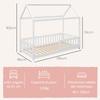 House-Shaped Kids Bed Frame with Guard Rails, Solid Pine Wood Single Bed Frame for Kids Boys and Girls