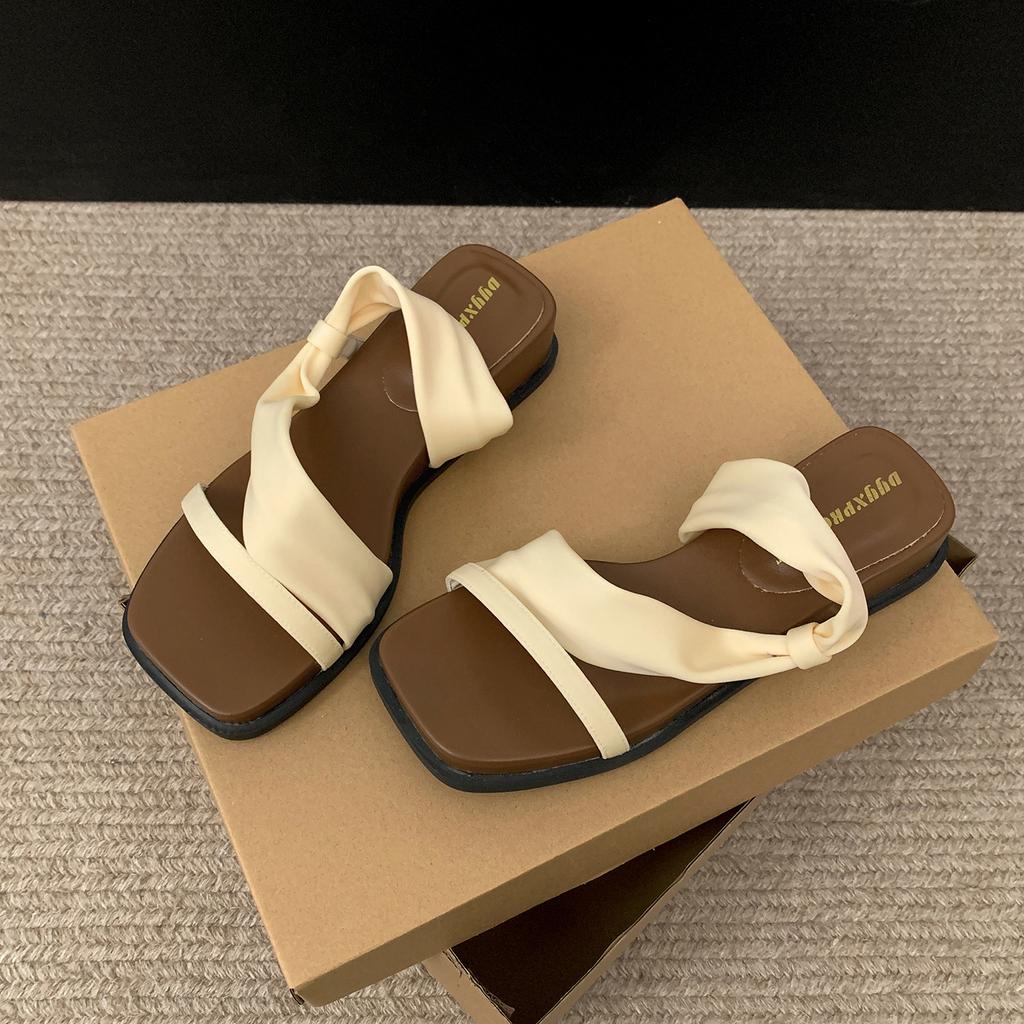 Popular Retro Red One-word Thick-soled Slippers Women's Summer Wear 2025 New High-end Skirt Cool Slippers