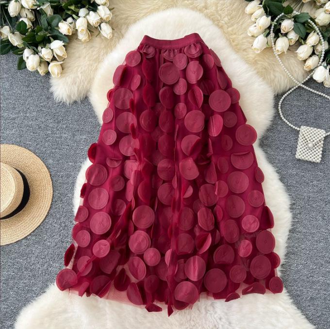 2026 High Waist Floral Mesh A-Line Fairy Skirt for Women