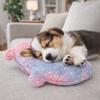 Plüschkatze Leuchtendes Kissen Mond Stern Hund Schlafmatte Cartoon Haustier Halbmondkissen Innen
