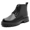 Martin Boots Men's Winter New Thick Bottom Hole Trend Warm High Top Leather Boots Velvet Short Boots