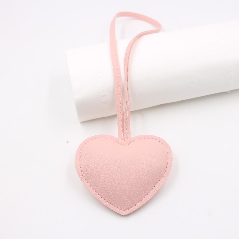 Leather Heart Handbag Pendant with Knotted Lanyard