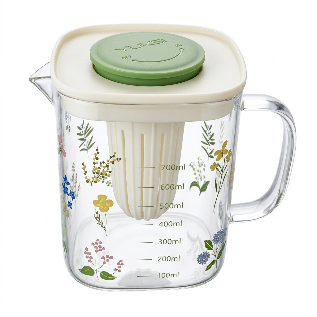 High-Borosilicate Glass Cold Water Jug Set With Large Capacity For Home Use Tea Brewing