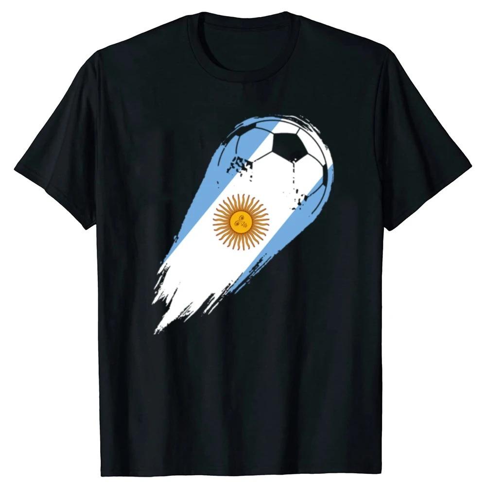 Argentina Culture Themed Graphic T-Shirt Casual Daily Short Sleeve Tee Unique Mate Football National Flag Element Design Top