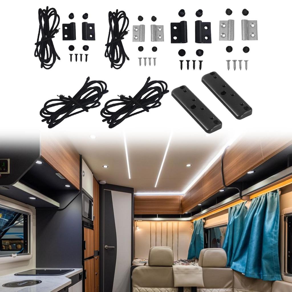 Heavy Duty Hanging Cabinet Tension Rope with Mounts for RV Boat Yacht Storage Safety Accessories