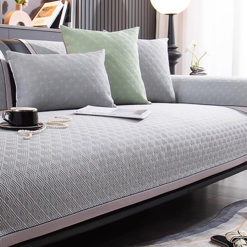 New Ice Silk Sofa Cushion Summer Non-Slip Mat Seat Cushion Simple Modern Cool Sofa Cover Cloth Towel