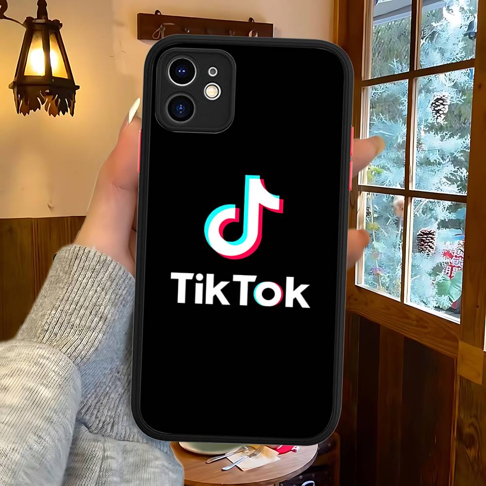 

Чехол для телефона с логотипом T-TikTok для iPhone 16 15 14 13 12 11 Pro Max Plus X XS MAX Черный Матовый Чехлы для Телефона iphone 12