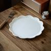 Delicate Solid Color Flower-Shaped Plate Ceramic Plate Restaurant Dessert Plate Household Dish Plate High Value Tableware Plate Dinner Plate