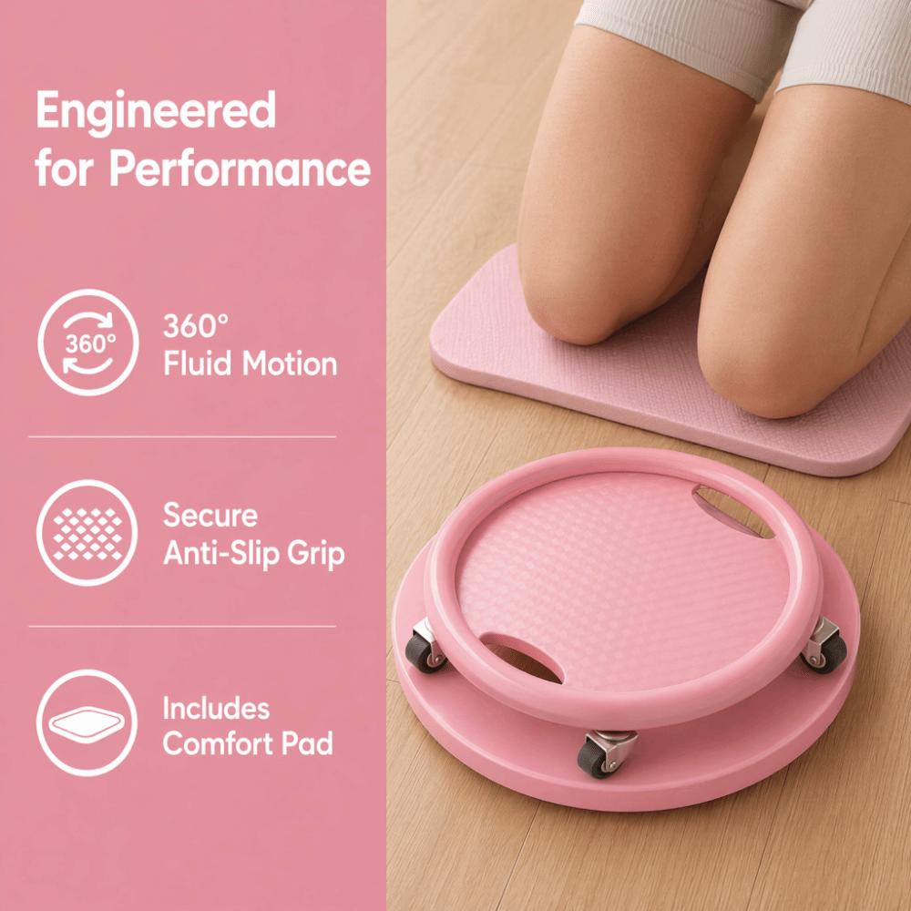 6pcs Silent Wheels Abdominal Exercise Board PP Workout Skateboard Fitness Slider Board Ab Workout
