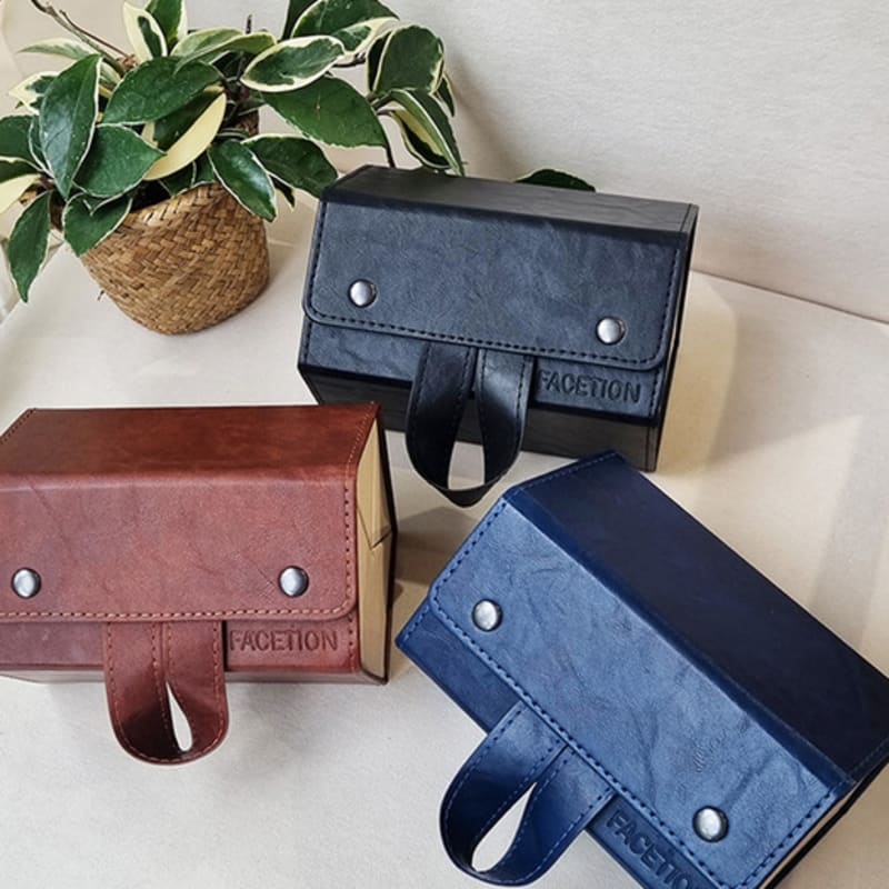 

FACETION Пятиугольные очки Солнцезащитные очки Пятиугольный чехол (Коробка для хранения солнцезащитных очков/очков) Navy