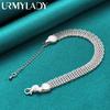 925 Sterling Silver 10mm Weave Chain Tassels Bracelet Fashion Jewelry