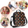 Leopard Orange Und Büffelkaro Kürbis Lunchbox Thanksgiving Isolierte Lunchtasche mit Wasserflaschenhalter Kühltasche für Kinder