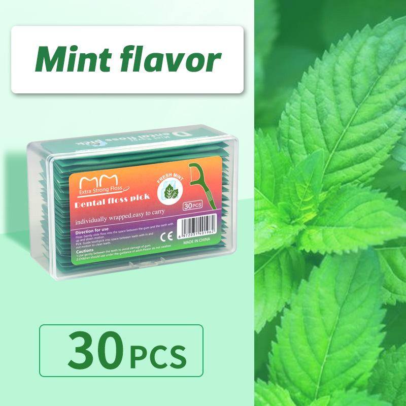 Fruit-flavoured Individually Packaged 30 Ultra-fine Disposable Dental Floss Sticks