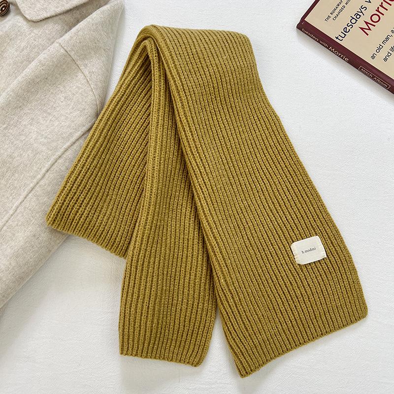 New Classic Retro Knitted Scarf Men Women Couple Korean Ins Thickened Soft Warm Solid Couple Scarves Thermal Muffler Male Female