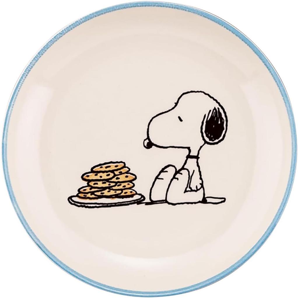 PEANUTS Snoopy Fünf-Teller-Set klein 14 cm Durchmesser x 2 cm beinhaltet ein Beilagenbrot und einzelne Mikrowellen- und spülmaschinenfest Mino Yamaka Hergestellt in SDGs