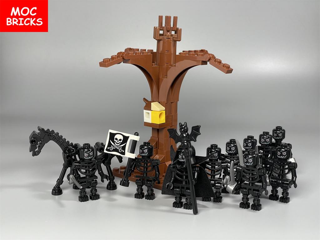 MOC Bricks DIY Dark Messenger Magicians Group Skull Skeleton Horse Thestrals Accessories Assembled Building Blocks Kids Boys Toy