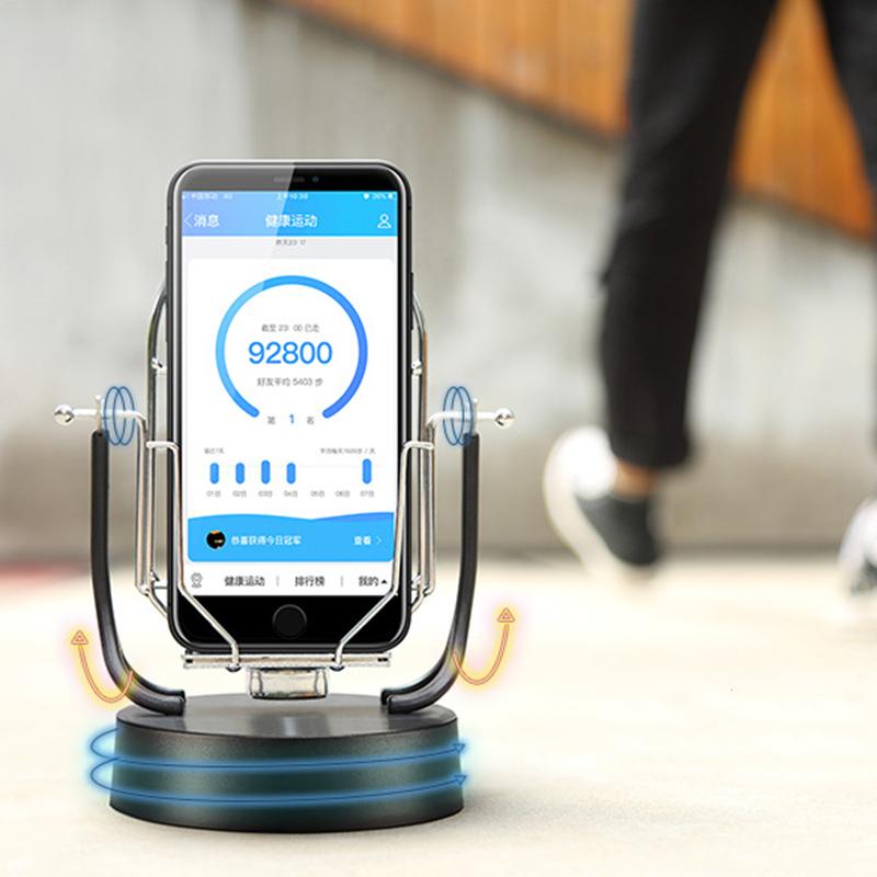 Otomatik Salınım Sallama Masa Wiggler Cep Telefonu Standı Tutucu Adım Kayıt Artefaktı Hareketli Fırça Adım Pedometer Rafı Tüm Telefonlar İçin