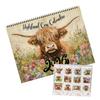 2026 Calendar Funny Highland Cow Wall Calendar Thick Paper 12 Monthly Planner Farmhouse Decor for Student Teacher Planning