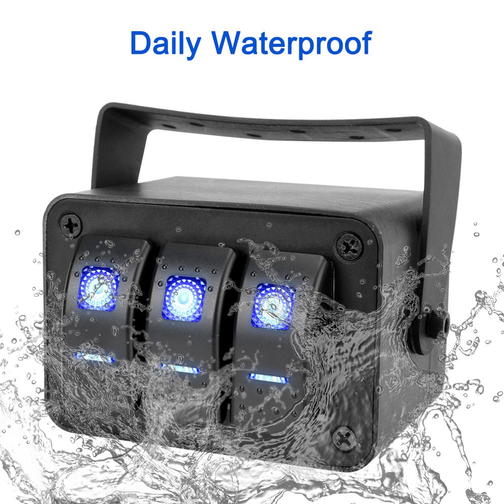 2/3 Gang Rocker Switch Panel Waterproof 12-24V With Bule LED Light Indicator For Vehicles Caravan Truck Marine Rotate Case