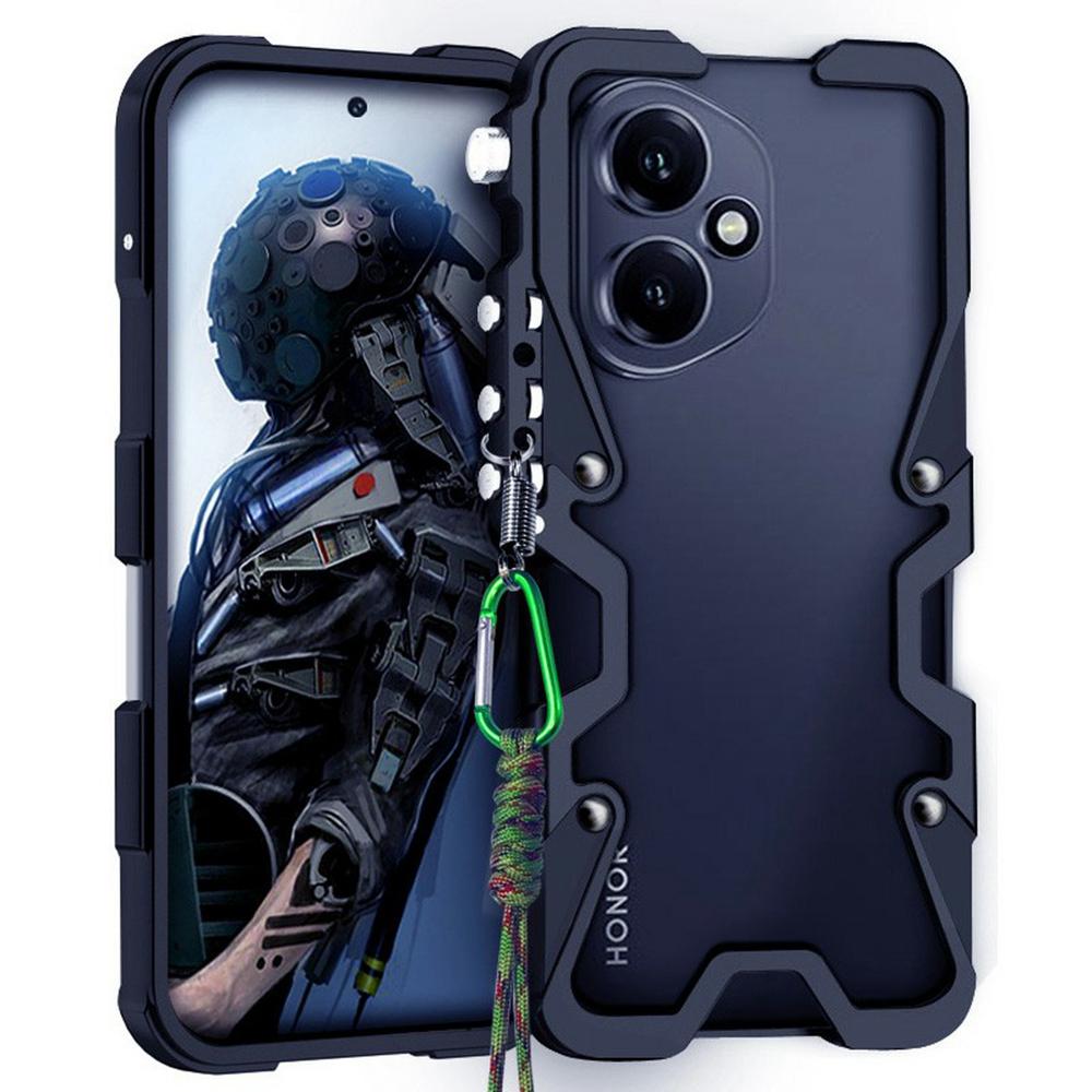 

Для Honor 400 5G (Глобальный) Металлический чехол-бампер из алюминиевого сплава для телефона с ремешком Black