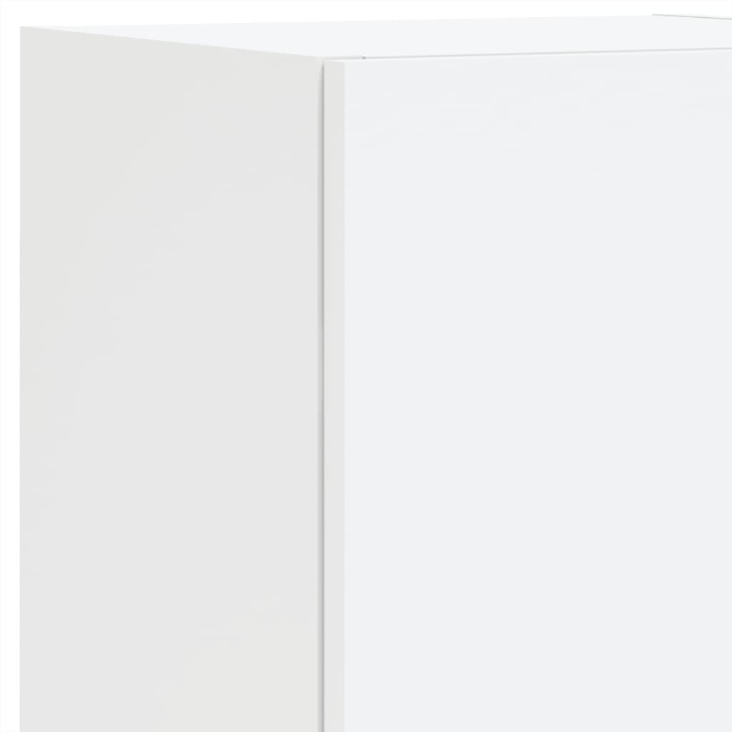 6 Piece TV Wall Unit with LED Lights White