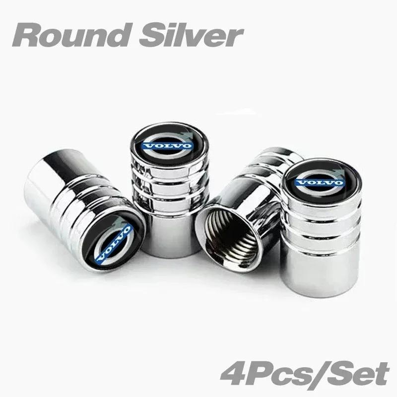 4Pcs Metal Car Tire Valve Caps for Volvo XC40 XC60 XC90 S60 S90 V50 Anti-dust Wheel Valve Stem Cover Auto Exterior Accessories KF1
