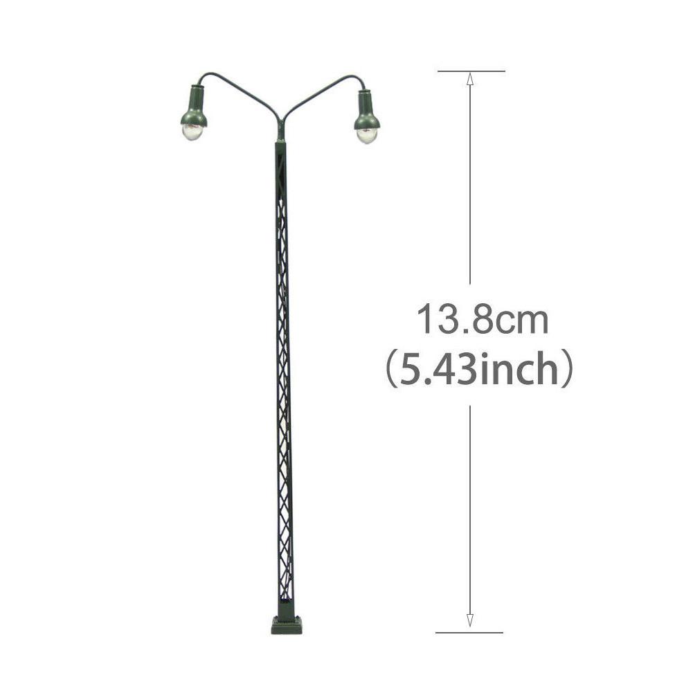 5pcs Model Railway Lamp Lattice Mast Light HO 1:87 Scale LED Street Light Train Layout For Home Garden Decor Craft Miniature