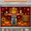 1 piece of 2D flat background fabric and a background fabric featuring a scarecrow and a pumpkin in an autumn scenezyc