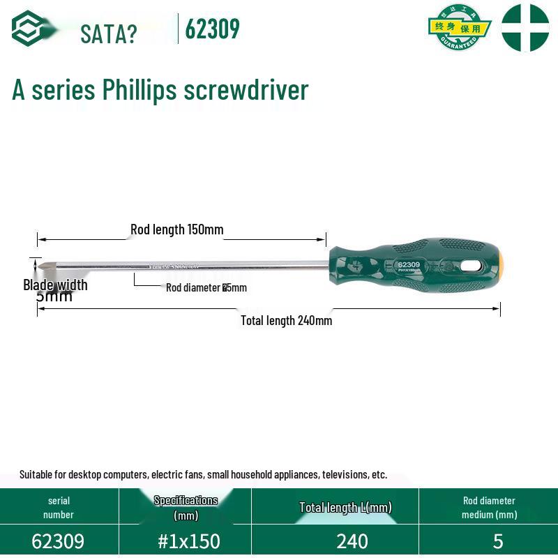Sata Stubby Screwdriver Set: Phillips, Slotted, Flathead, Torx
