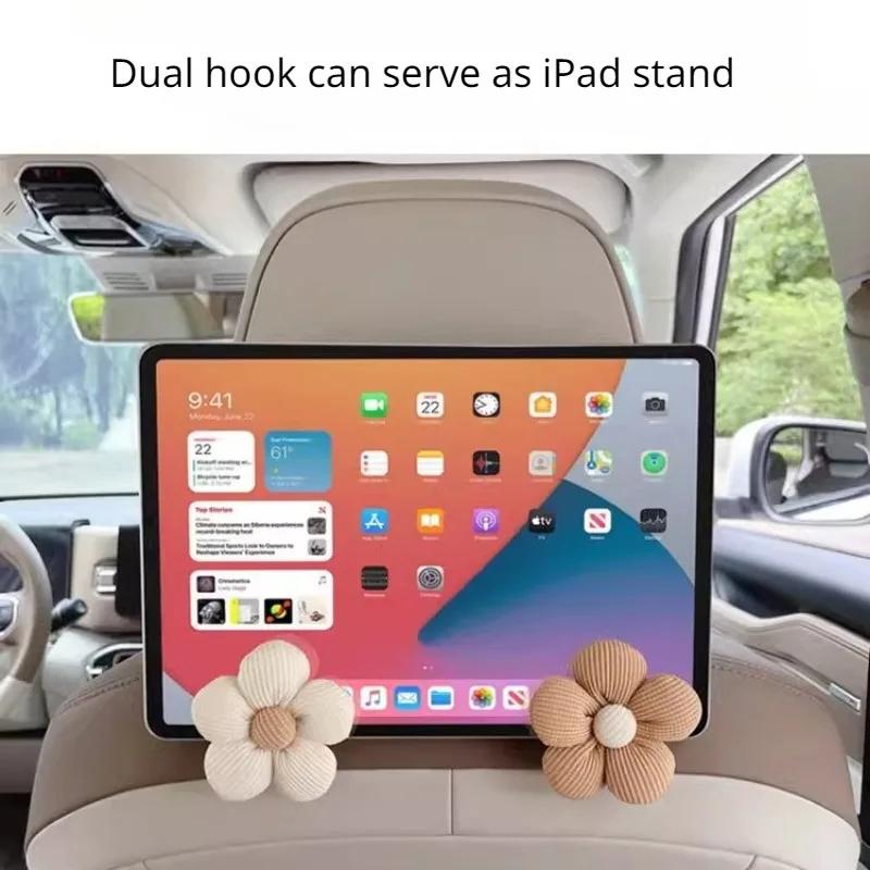 2PCS Multifunctional Float Hook Cute Flower Cute Car Seat Backrest Creative Storage Hook Car Decoration