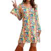 70s Hippie Halloween Printed Women's Dress