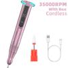 35000RPM Electric Nail Drill Machine Cordless Nail Sander for Nail Polish Rechargeable Portable Nail File for Acrylic Gel