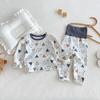 2025 Autumn Kids' Cartoon Homewear Set: Girls' Polka Dot Outfit & Boys' Belly-Protecting Pants