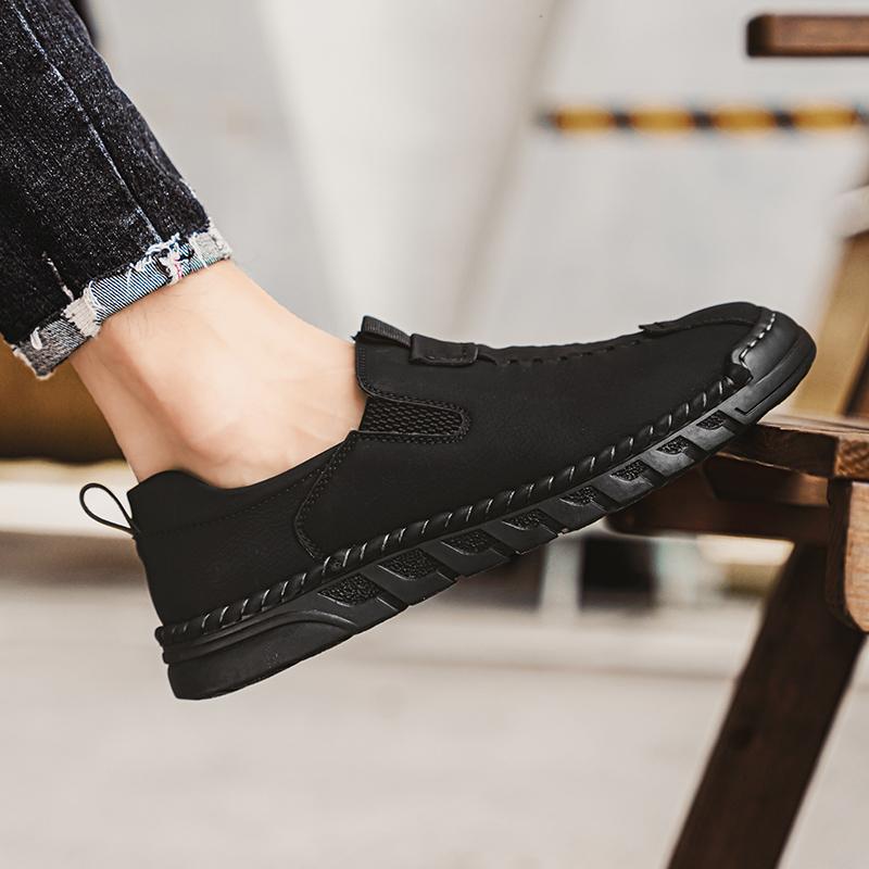 Men's Leather Casual Shoes Handmade Loafers Large Size Men's Genuine Leather Shoes Slip On Shoes