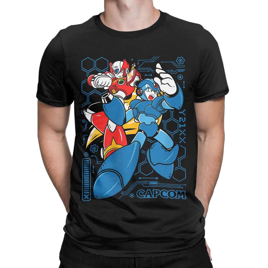 Mega Man Robot World Game Tee Shirt for Men Women Gift Idea T Shirts Japanese science Cotton Clothing