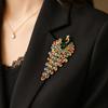 Exquisite Peacock Rhinestone Brooch Crystal Peacock Badge Pin Phoenix Brooch Clip  Evening Gala