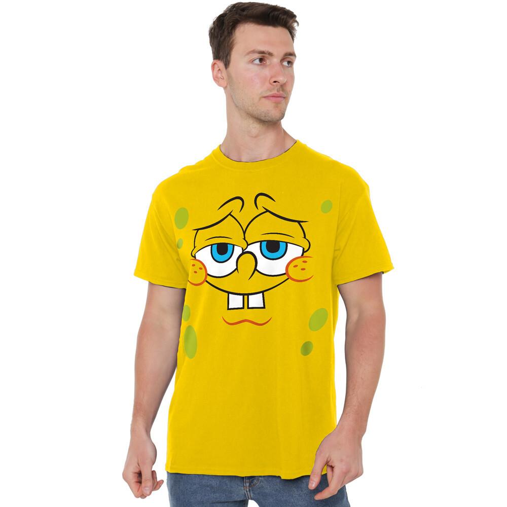 Cotton Soul Spongebob Confident Face Unisex Adult T Shirt Yellow Unisex T-Shirt S