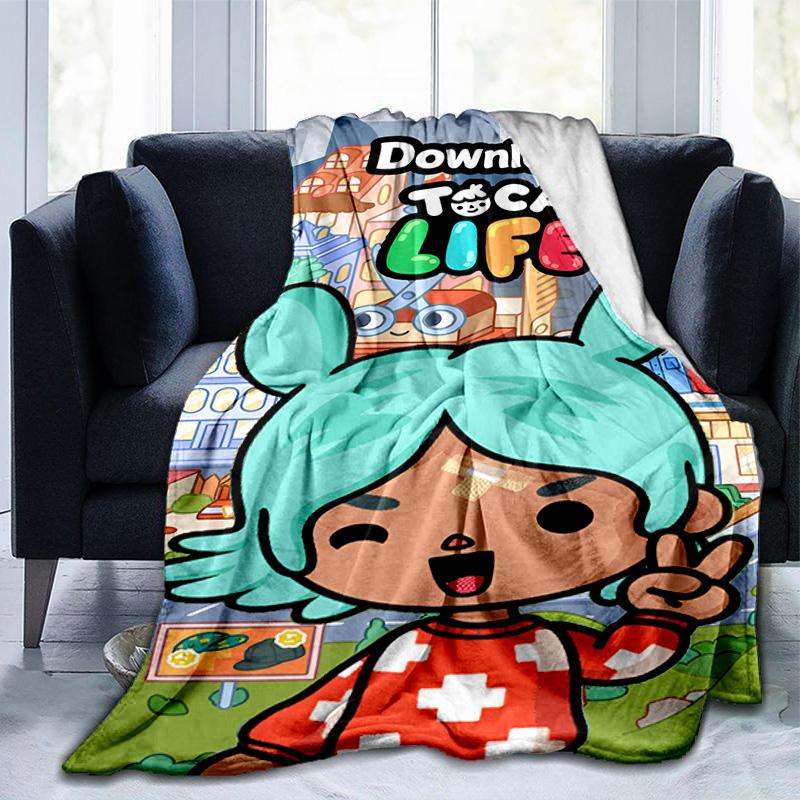 Vibrant World Of Toca Life Blanket Suitable for Sofas, Beds, Offices, And Camping - Perfect Gift for Halloween Christmas